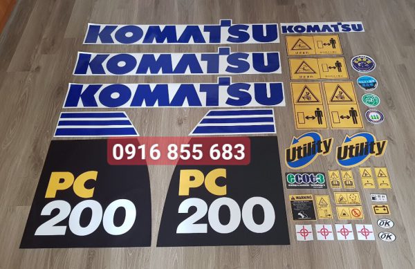 Bộ tem dán Komatsu PC200-8